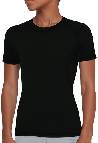 Youth Boys Compression Shirt Short Sleeve Kids Quick Dry Base Layer Undershirt Basketball Athletic T-Shirt