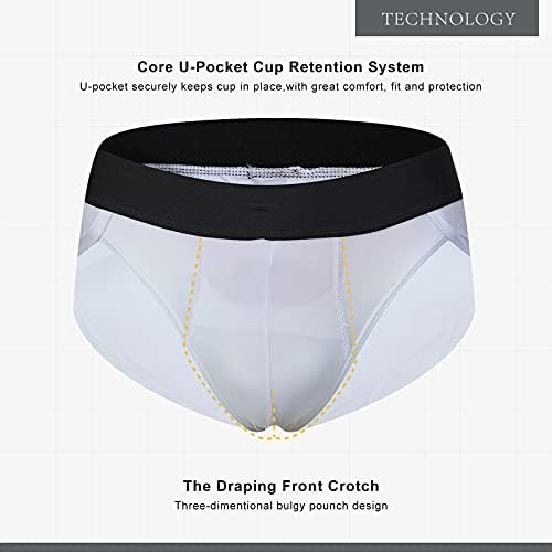 Youth Briefs Bioflex Cup Kids Protective Athletic Support Baseball Volleyball Lacrosse Hockey 2-Pack