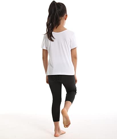 Youth Capri Leggings With Knee Pads And Butt Pad Kids 3/4 Compression Tights With Knee And Butt Protection