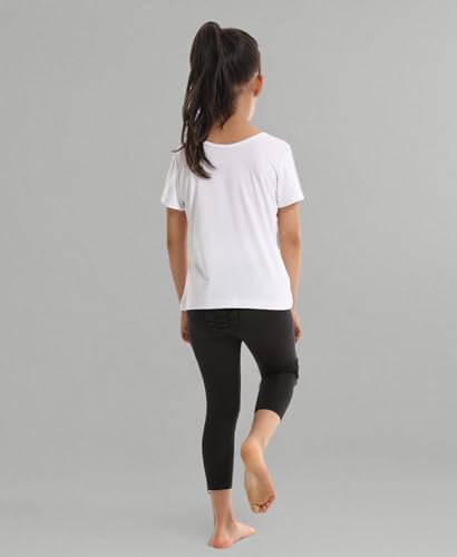 Youth Capri Leggings With Knee Pads And Butt Pad Kids 3/4 Compression Tights With Knee And Butt Protection