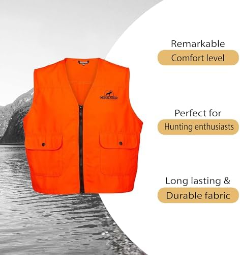 Youth Safety Vest - High Visibility Mesh Safety Vest For Mens With Pockets And Zipper - Perfect For Hunting