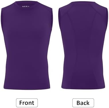 Youth Sleeveless Compression Shirt Boys Athletic Tank Tops Kids Basketball Football Undershirt