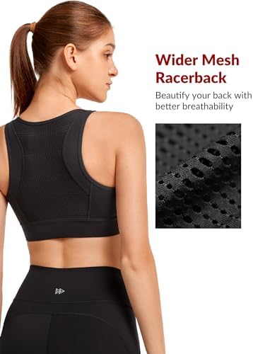 Yvette Front Closure Sports Bras For Women High Support Large Bust Supportive Sports Bra High Impact For Running