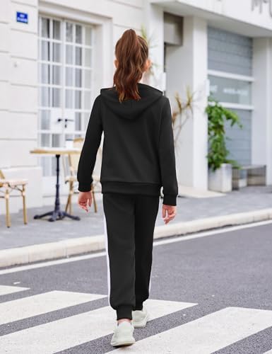 Zaclotre Girls 2 Piece Outfits Sweatsuit Zip Up Hoodie Sweatshirt And Sweatpant Tracksuit Athletic Jogger Sets