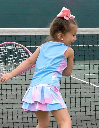 Zaclotre Girls Tennis Golf Dress Outfit Sleeveless Tank Top And Skorts Sets Sport Skirt With Shorts
