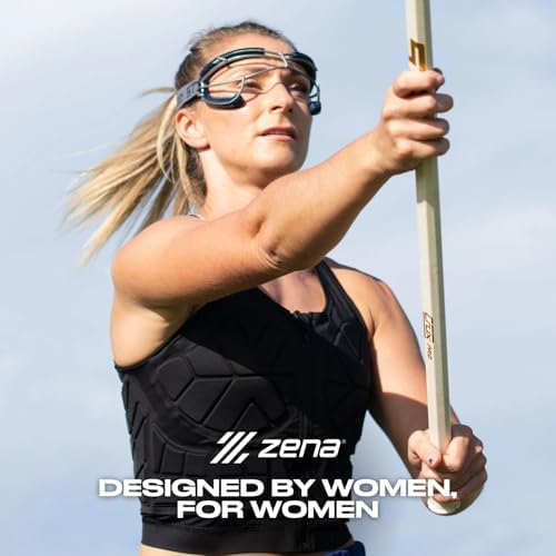 Zena Sport - Adult Chest Protector Vest For Women - Front Zip Padded Compression Vest - For Contact Sports Lacrosse Softball Football Basketball & More - Breast & Rib Protection - Black
