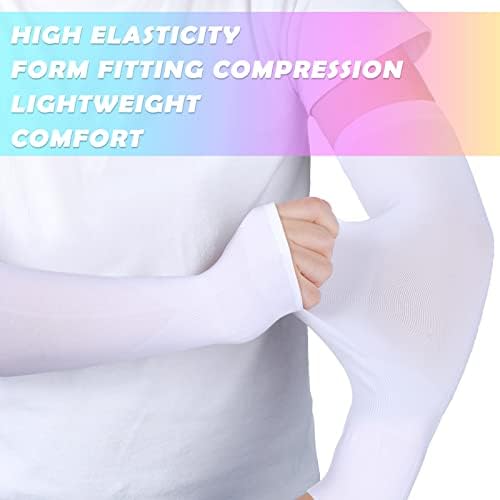 Zhanmai 8 Pairs Kid Arm Sleeve Youth Breathable Elastic Compression Arm Sleeves For Basketball Football Volleyball Boy Girl