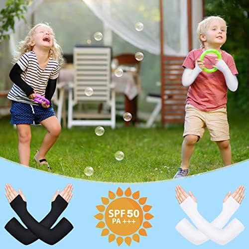 Zhanmai 8 Pairs Kid Arm Sleeve Youth Breathable Elastic Compression Arm Sleeves For Basketball Football Volleyball Boy Girl