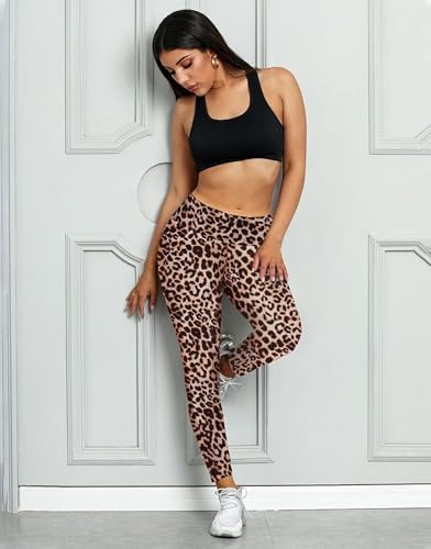 ZOOSIXX High Waisted Leggings For Women - Tummy Control Soft Opaque Printed Pants With Camo Leopard For Workout Skating