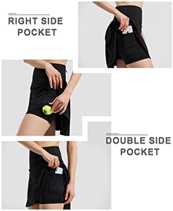 ZUTY 18" High Waisted Tennis Skirt For Women Skorts Skirts With Pockets Casual Modest Long Golf Athletic Running