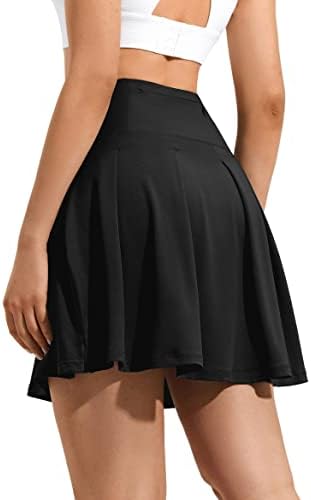 ZUTY 18" High Waisted Tennis Skirt for Women Skorts Skirts with Pockets Casual Modest Long Golf Athletic Running