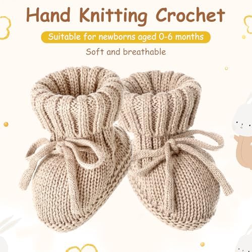 3 Pairs Knitted Baby Booties 0-6 Months Newborn Baby Shoes First Walkers Cozy Shoes For Infant Girl Boy