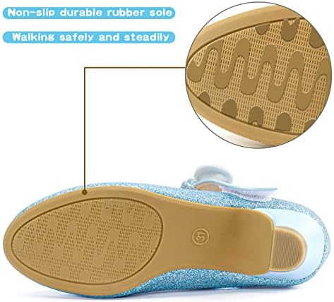 ADAMUMU Little Girls Princess Shoes Glittler Dress Shoes For Gilrs Toddler Girl Heels For Christmas Parties And Holiday Celebrations
