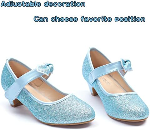 ADAMUMU Little Girls Princess Shoes Glittler Dress Shoes For Gilrs Toddler Girl Heels For Christmas Parties And Holiday Celebrations