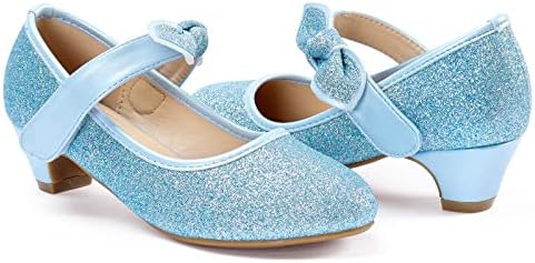 ADAMUMU Little Girls Princess Shoes Glittler Dress Shoes for Gilrs Toddler Girl Heels for Christmas Parties and Holiday Celebrations