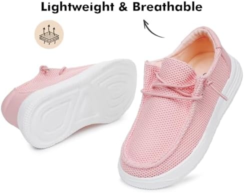 Ahannie Kids Lightweight Slip-On Walking Loafers – Breathable Comfortable Easy On/Off Casual Shoes For Boys & Girls(Todler/Little Kid/Big Kid)