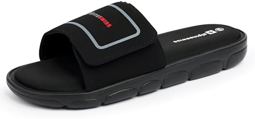 Alpine Swiss Gabe Men's Cloud Slide Sandals Ultra-Comfortable Shock-Absorbing Foam Insole with Arch Support Adjustable Strap Waterproof Anti-Slip Traction Great for Recovery Gym Shoes