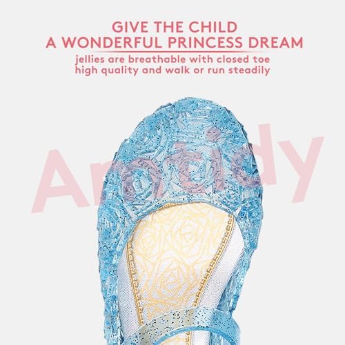 Amtidy Flats Mary Jane Dance Party Cosplay Shoes Snow Queen Princess Birthday Sandals For Little Girls Toddler