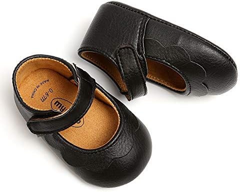 Antheron Baby Girls Mary Jane Flats With Bowknot Non-Slip Toddler First Walkers Princess Dress Shoes