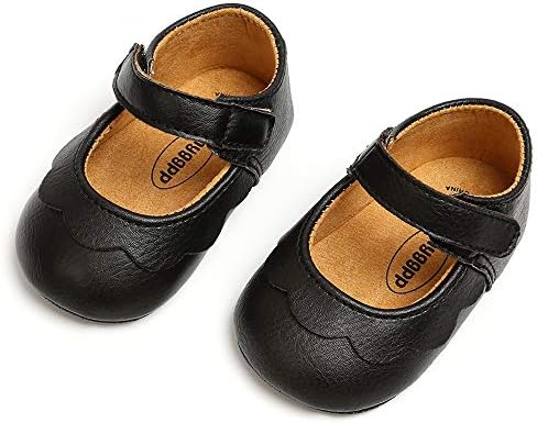 Antheron Baby Girls Mary Jane Flats With Bowknot Non-Slip Toddler First Walkers Princess Dress Shoes
