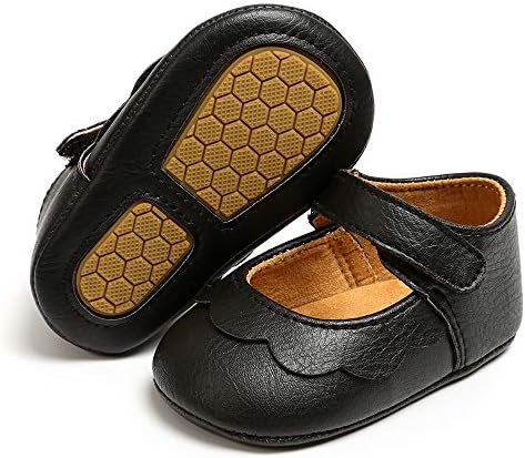 Antheron Baby Girls Mary Jane Flats with Bowknot Non-Slip Toddler First Walkers Princess Dress Shoes