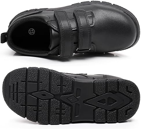 Apakowa Boys Oxford School Uniform Loafer Shoes Adjustable Strap Comfort Dress Shoes (Toddler/Little Kid/Big Kid)