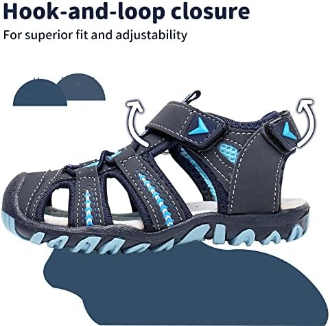 Apakowa Kid's Boy's Girl's Soft Sole Close Toe Sport Beach Sandals (Toddler/Little Kid)