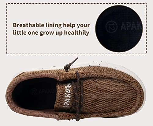 Apakowa Kids Boys Girls Loafers Slip-On Casual Walking Shoes Comfortable & Lightweight (Toddler/Little Kid/Big Kid)