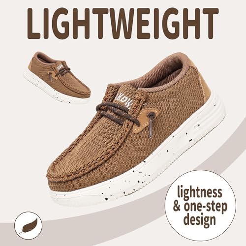 Apakowa Kids Boys Girls Loafers Slip-On Casual Walking Shoes Comfortable & Lightweight (Toddler/Little Kid/Big Kid)