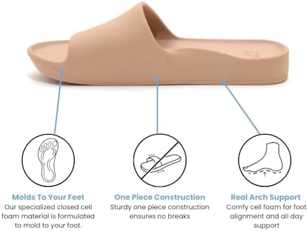 Archies Arch Support Slides – Orthotic Recovery Sandals For Plantar Fasciitis Relief Foot Pain & Heel Pain – Lightweight Cushioned Shock-Absorbing Slides For Walking Standing And All-Day Comfort