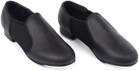 ARCLIBER Black Tap Shoes For Women And Men PU Leather Slip On Women Tap Dance Shoes