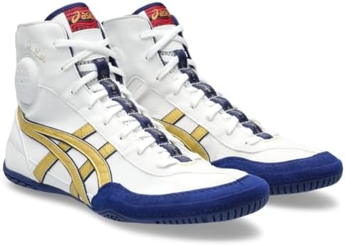 ASICS Men's DAN Gable EVO 3 Wrestling Shoes 9.5 White/Rich Gold