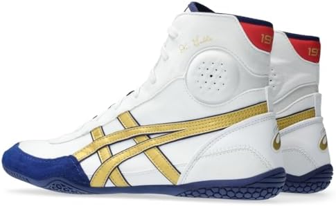 ASICS Men's DAN Gable EVO 3 Wrestling Shoes 9.5 White/Rich Gold