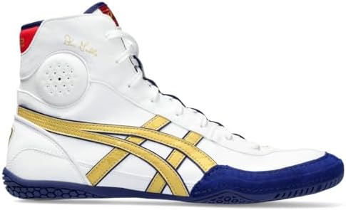 ASICS Men's DAN Gable EVO 3 Wrestling Shoes 9.5 White/Rich Gold