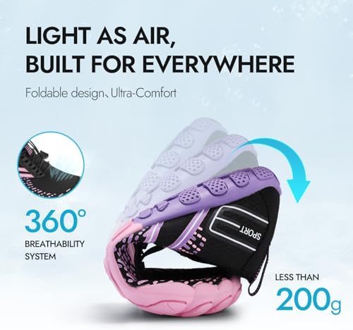 ATHMILE Hiking Barefoot Water Shoes For Women Men Beach Swim Aqua Pool River Quick Dry Athletic Wide Toe Outdoor Sport Kayaking Boating Rock Climbing Yoga Lake