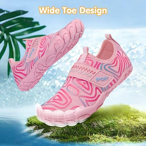ATHMILE Kids Water Shoes Boys Girls Water Shoes Quick Dry Barefoot Beach Sports Swim Pool Summer Shoes(Little Kid/Big Kid)