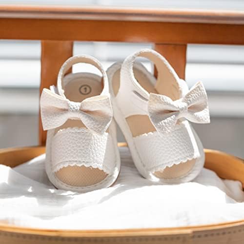Babelvit Infant Baby Girl Boy Sandals Comfort Premium Summer Outdoor Casual Beach Shoes With Flower Bowknot Anti Slip Rubber Sole Newborn Toddler Prewalker First Walking Shoes