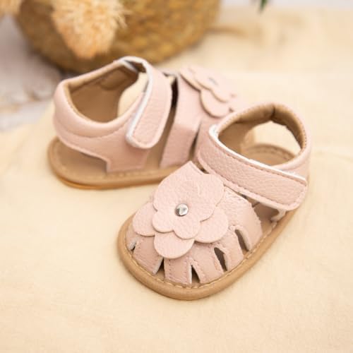 Babelvit Infant Baby Girl Boy Sandals Comfort Premium Summer Outdoor Casual Beach Shoes With Flower Bowknot Anti Slip Rubber Sole Newborn Toddler Prewalker First Walking Shoes