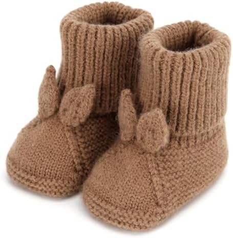 Baby Booties Newborn Babe First Walkers Knit Boots Warm Knit Crib Shoes Crochet Soft Infant Sock for Boy Girl