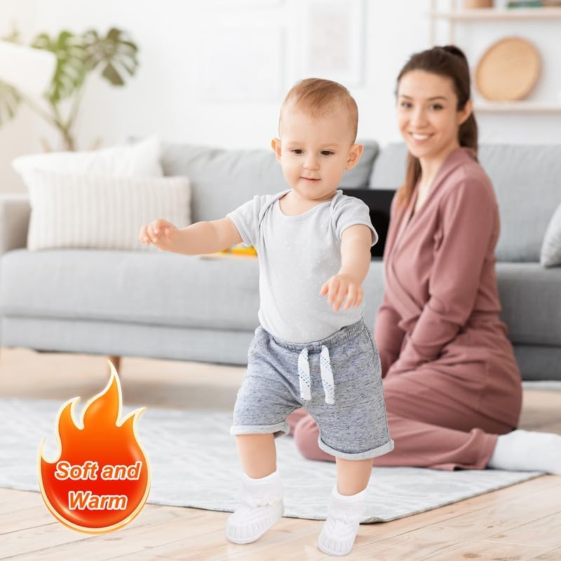 Baby Booties Newborn Hand Crochet Knit Cotton Bootie Cozy Warm Soft Sock Shoes For Infant Boys Girls