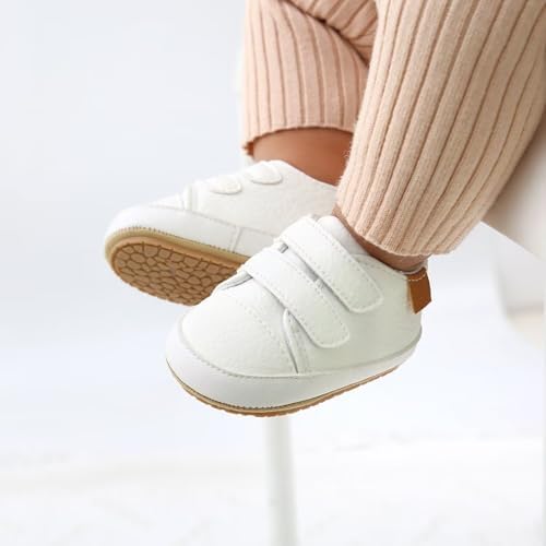 Baby Boys Girls Shoes Non-Slip Rubber Sole High-Top PU Leather Sneakers Infant First Walking Shoes Toddler Crib Shoes Newborn Loafers Flats