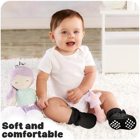 Baby Fleece Booties Newborn Unisex Booties Non-Slip Newborn Infant First Walkers Warm Shoes House Slippers For Baby Boys & Baby Girls Toddlers