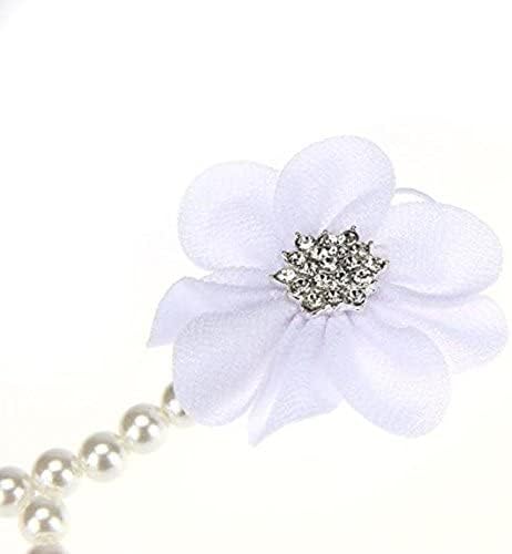 Baby Girl Foot Flower Shoes Barefoot Sandals Pearl Chiffon