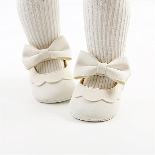 Baby Girl Mary Jane Dress Shoes - Infant Newborn Flats Anti-Slip Soft PU Leather Party School Wedding Princess Baby Girl Shoes