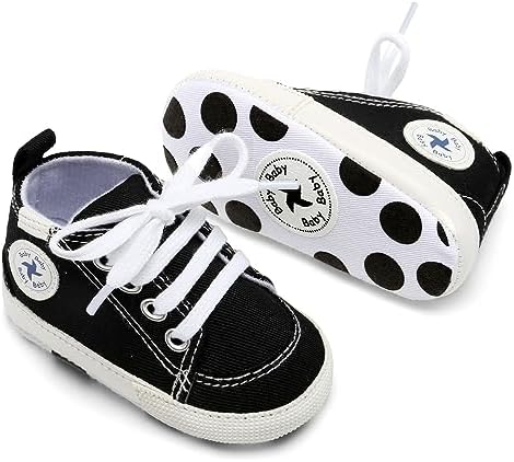 Baby Girls Boys Shoes Soft Anti-Slip Sole Newborn First Walkers High Top Canvas Denim Unisex Infant Sneaker