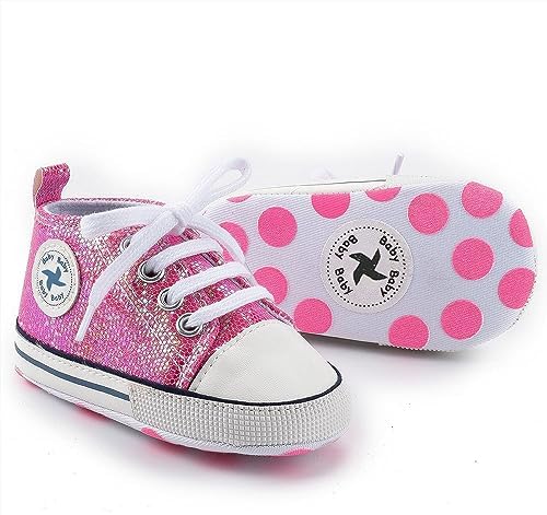 Baby Girls Boys Shoes Soft Anti-Slip Sole Newborn First Walkers High Top Canvas Denim Unisex Infant Sneaker