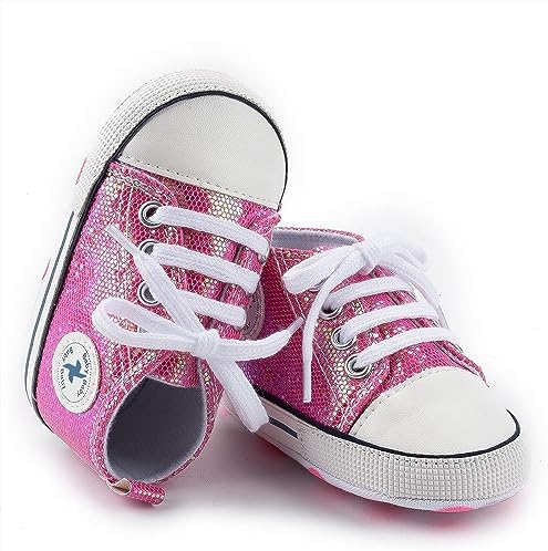 Baby Girls Boys Shoes Soft Anti-Slip Sole Newborn First Walkers High Top Canvas Denim Unisex Infant Sneaker