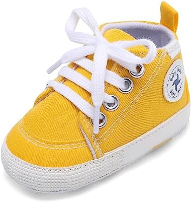 Baby Girls Boys Shoes Soft Anti-Slip Sole Newborn First Walkers High Top Canvas Denim Unisex Infant Sneaker