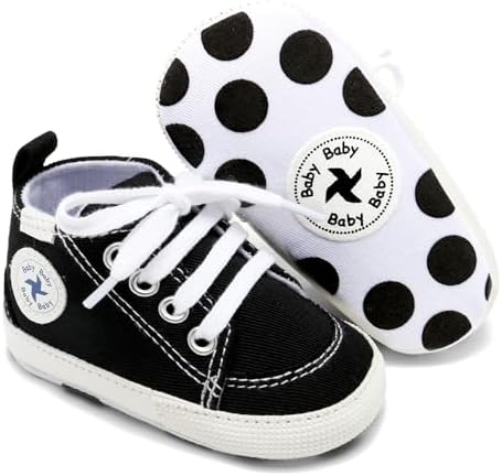 Baby Girls Boys Shoes Soft Anti-Slip Sole Newborn First Walkers High Top Canvas Denim Unisex Infant Sneaker