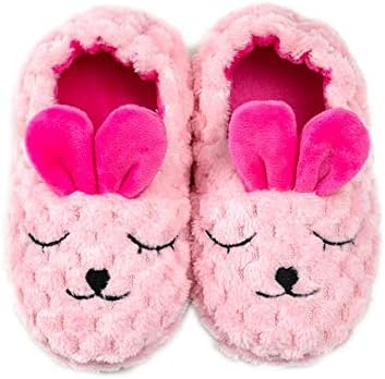 Baby Girls' House Slippers with Non-Slip Rubber